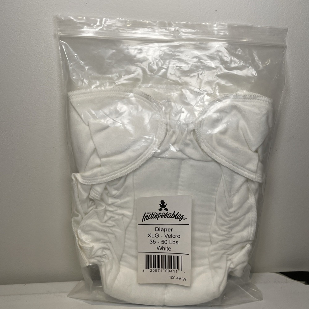 The Indisposables Cotton Diapers XL 35-50 Lbs White Made In Canada